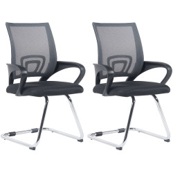 Ensemble de 2 chaises visiteurs Eureka grises