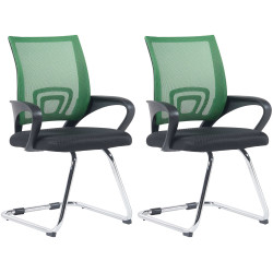 Lot de 2 chaises visiteurs Eureka, vertes