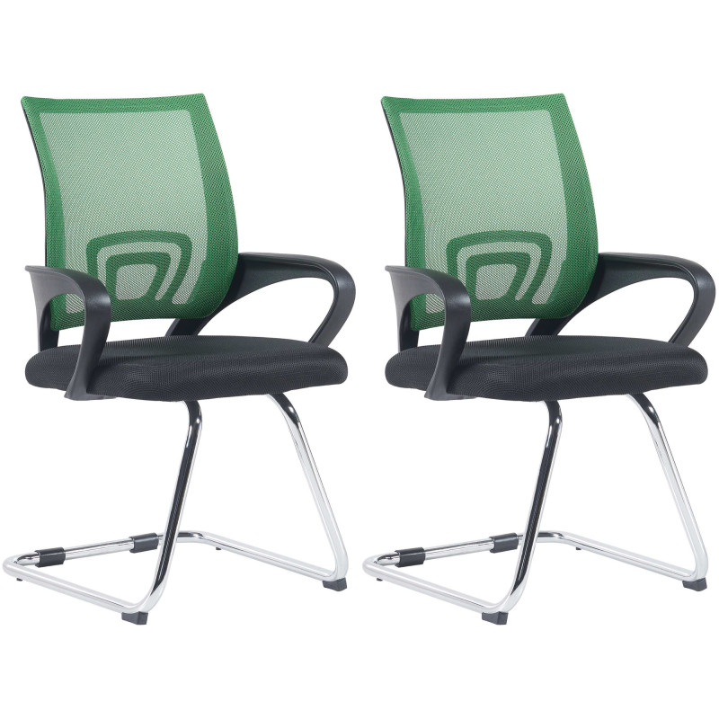 Lot de 2 chaises visiteurs Eureka, vertes