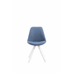 Chaise visiteur Toulouse en tissu carré blanc bleu