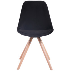 Fauteuil visiteur Toulouse rond en velours noir naturel