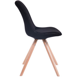 Fauteuil visiteur Toulouse rond en velours noir naturel