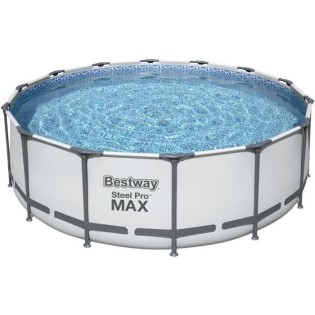 Kit Piscine hors sol tubulaire BESTWAY Steel Pro Max™ - 427 x 122 cm - Ronde (Avec un filtre a cartouche, une bвche et une échel