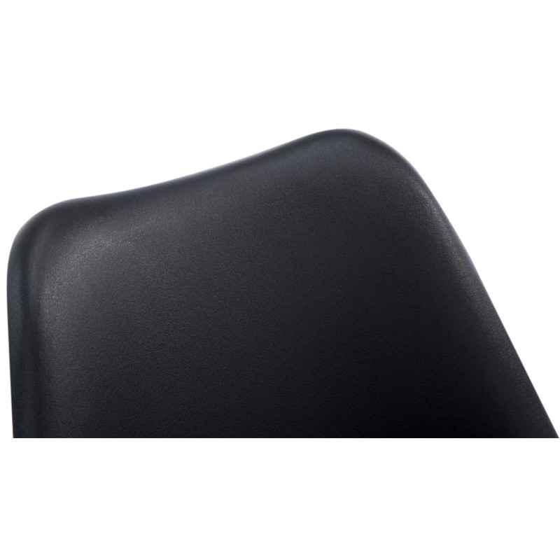 Ensemble de 4 chaises visiteurs Borneo V2 en similicuir noir noyer