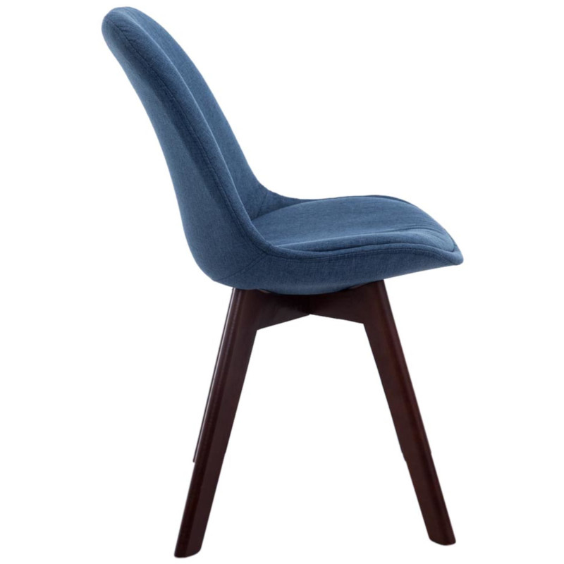 Ensemble de 4 chaises visiteurs Borneo V2 en tissu noyer bleu