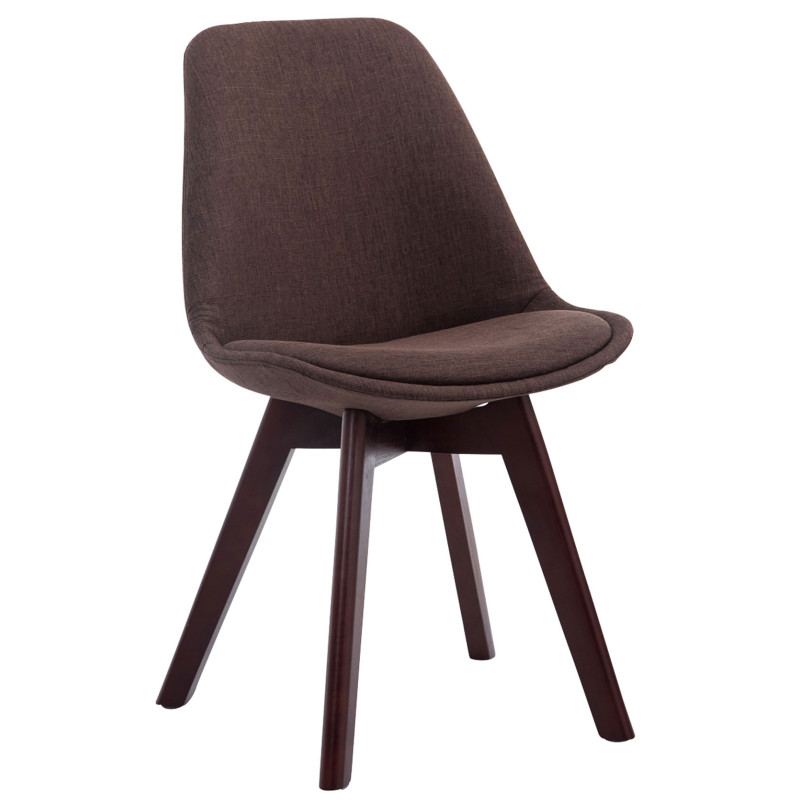 Ensemble de 4 chaises visiteurs Borneo V2 en tissu noyer marron