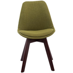Ensemble de 4 chaises visiteurs Borneo V2 en tissu vert noyer