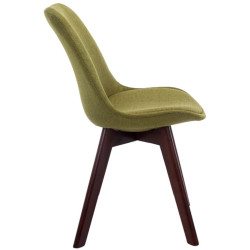 Ensemble de 4 chaises visiteurs Borneo V2 en tissu vert noyer