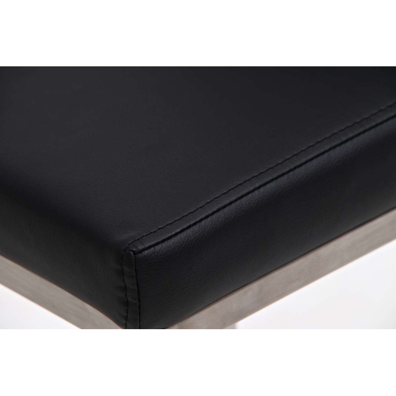 Tabouret de bar Panama E en cuir artificiel noir