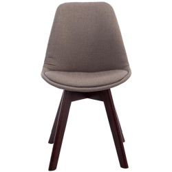 Ensemble de 4 chaises visiteurs Borneo V2 en tissu noyer taupe