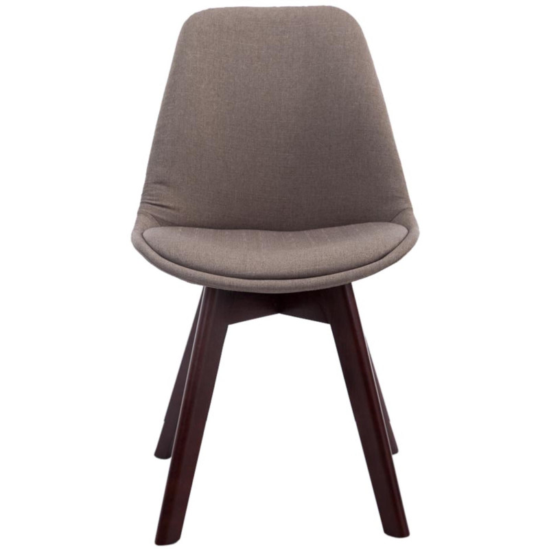 Ensemble de 4 chaises visiteurs Borneo V2 en tissu noyer taupe