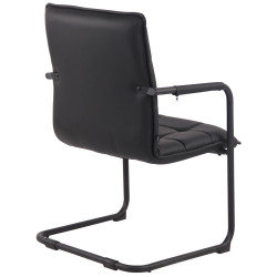 Lot de 2 chaises visiteurs Gandia, similicuir, noires