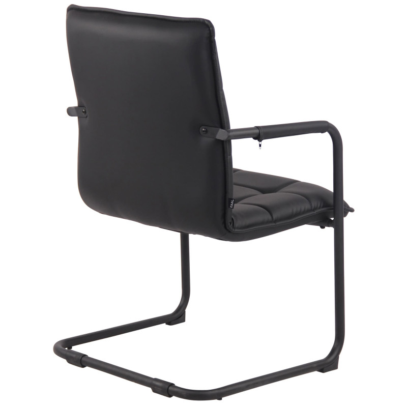 Lot de 2 chaises visiteurs Gandia, similicuir, noires