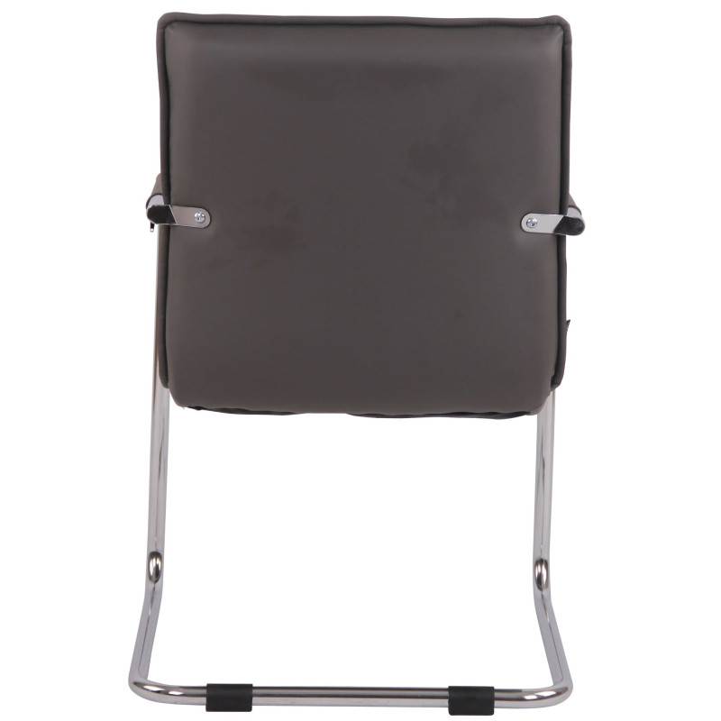 Ensemble de 2 chaises visiteurs Gandia, similicuir, gris chromé