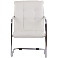 Ensemble de 2 chaises visiteurs Gandia, similicuir, chrome, blanc