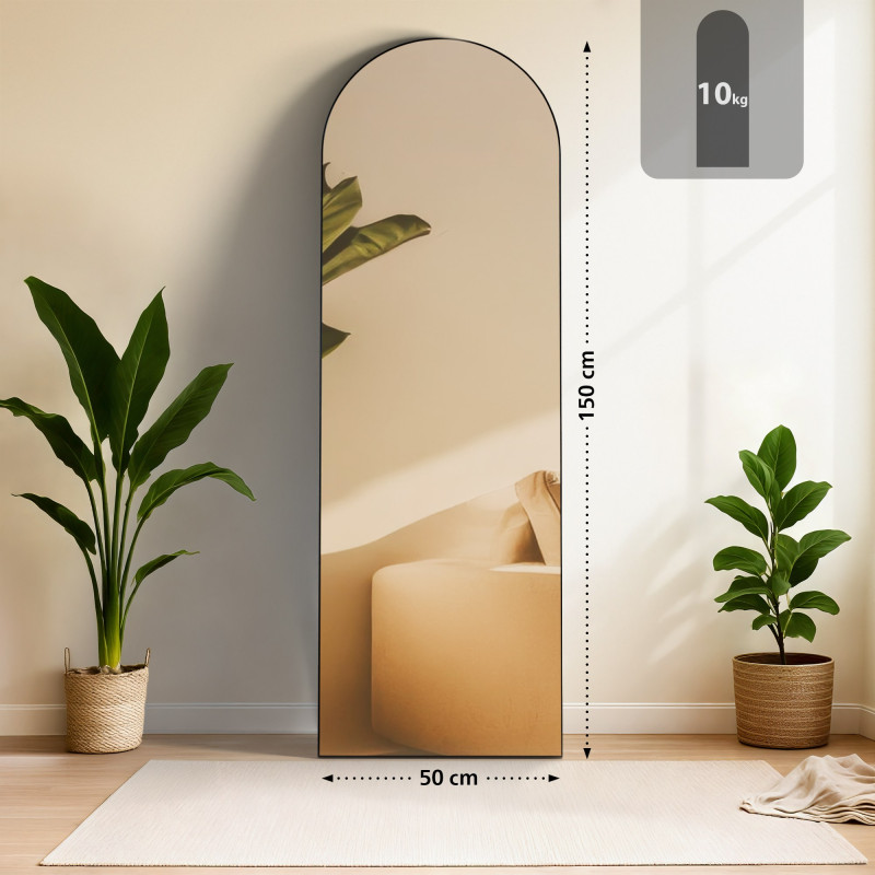 Miroir Moline 150x50 cm noir mat