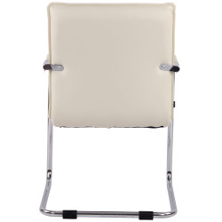 Ensemble de 2 chaises visiteurs Gandia, similicuir, chrome et crème