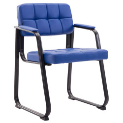 Ensemble de 2 chaises visiteurs Canada B, similicuir, bleues
