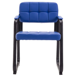 Ensemble de 2 chaises visiteurs Canada B, similicuir, bleues