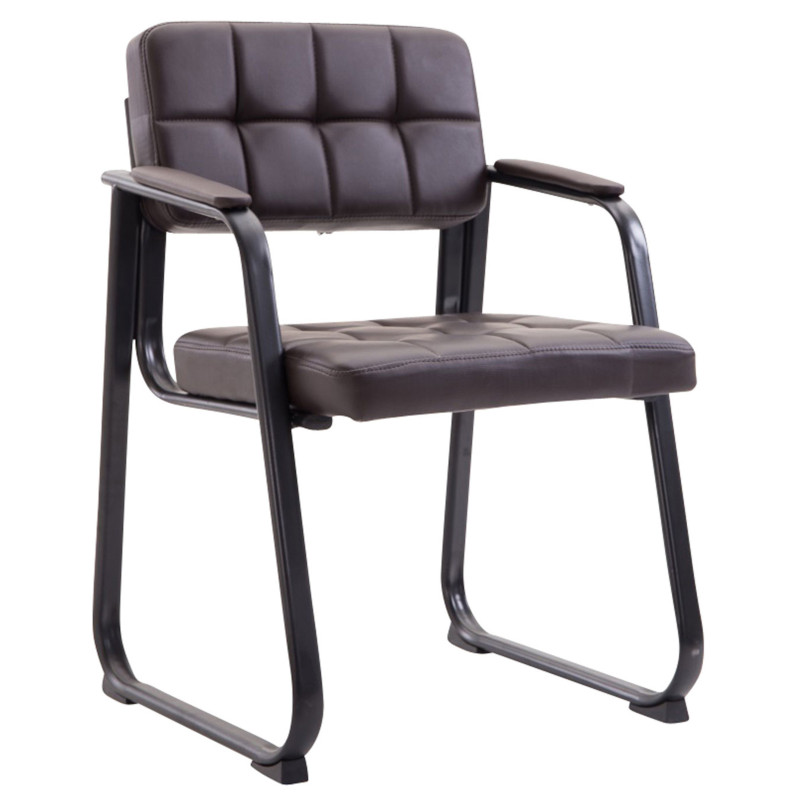 Ensemble de 2 chaises visiteurs Canada B, similicuir, marron