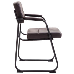 Ensemble de 2 chaises visiteurs Canada B, similicuir, marron