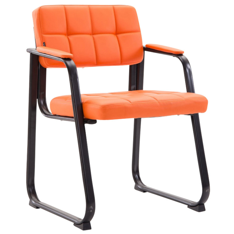 Ensemble de 2 chaises visiteurs Canada B, similicuir, orange