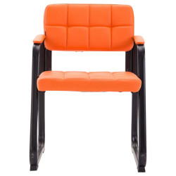 Ensemble de 2 chaises visiteurs Canada B, similicuir, orange