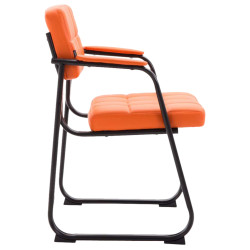 Ensemble de 2 chaises visiteurs Canada B, similicuir, orange