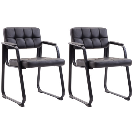 Ensemble de 2 chaises visiteurs Canada B, similicuir, noir