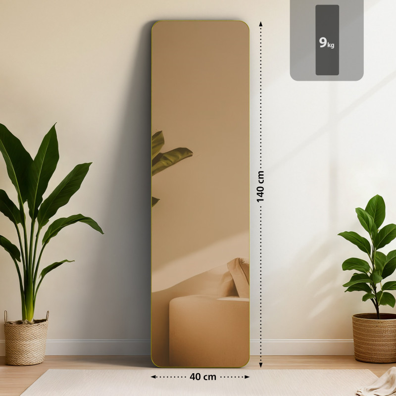 Miroir Gurnee 140x40 cm éclat doré