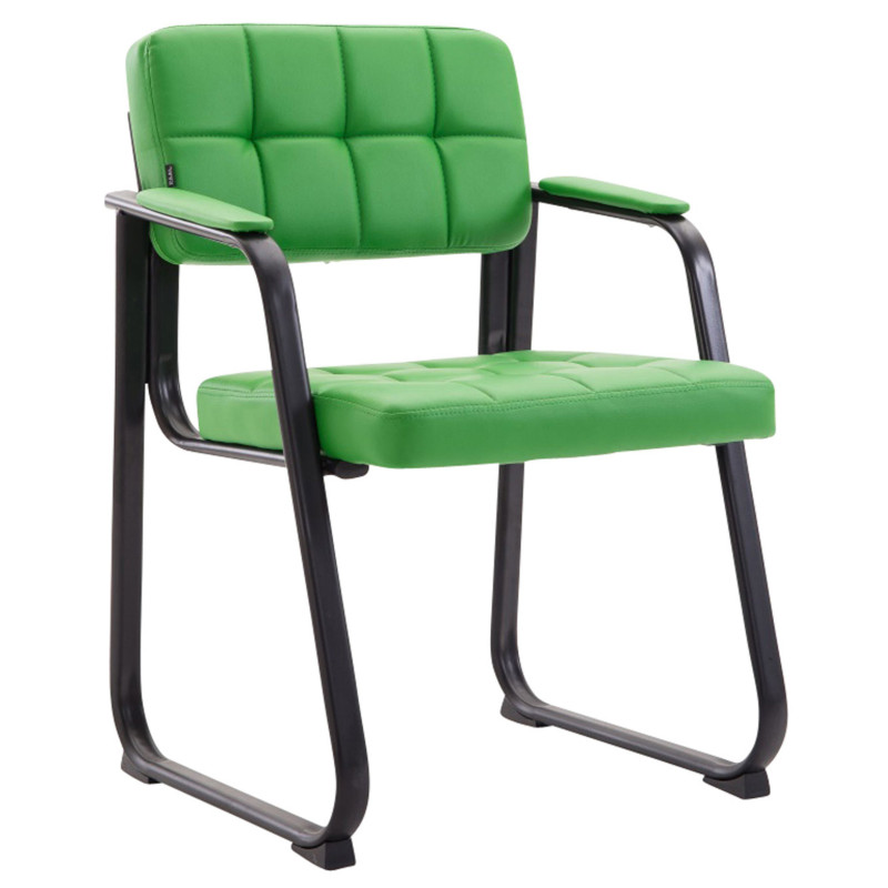 Ensemble de 2 chaises visiteurs Canada B, similicuir, vertes