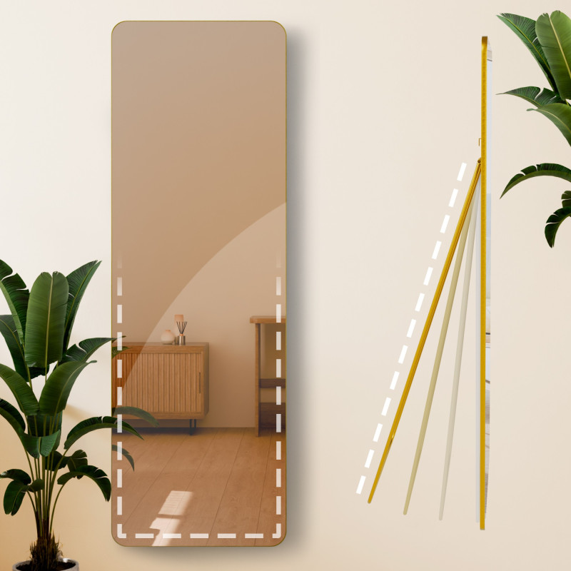Miroir Gurnee 150x50 cm éclat doré