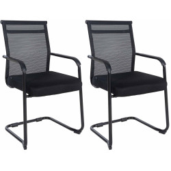 Ensemble de 2 chaises visiteurs Denny noires