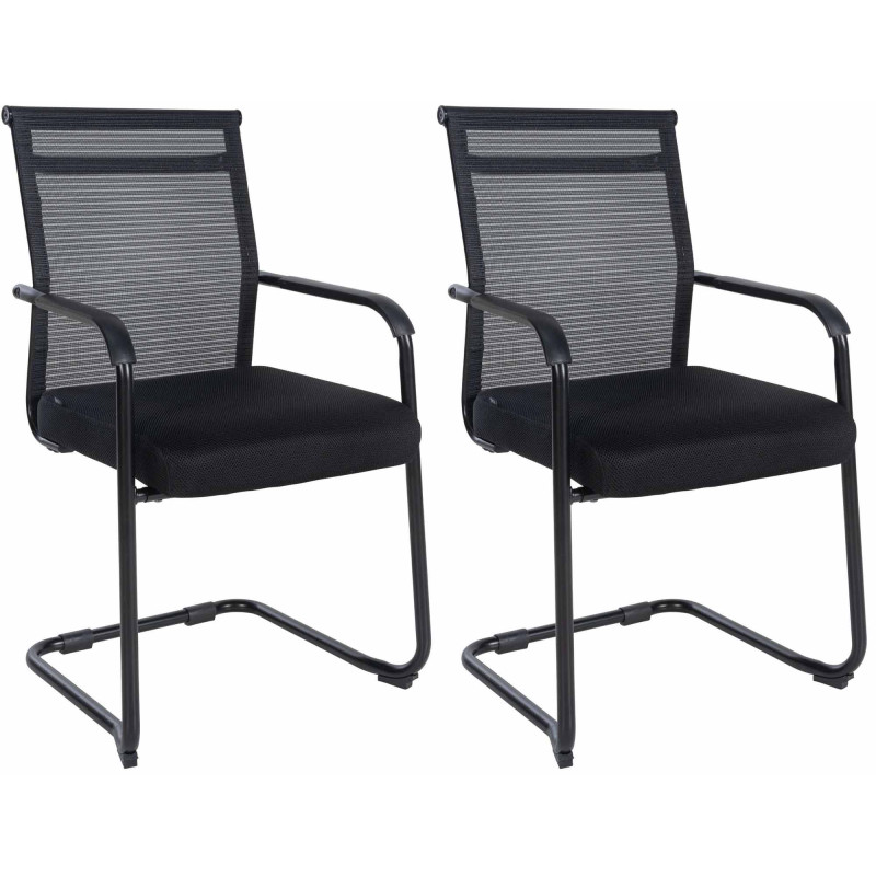 Ensemble de 2 chaises visiteurs Denny noires