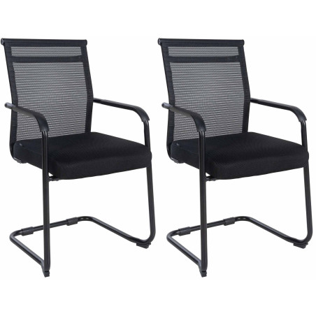 Ensemble de 2 chaises visiteurs Denny noires