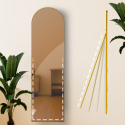 Miroir Moline 140x40 cm éclat doré
