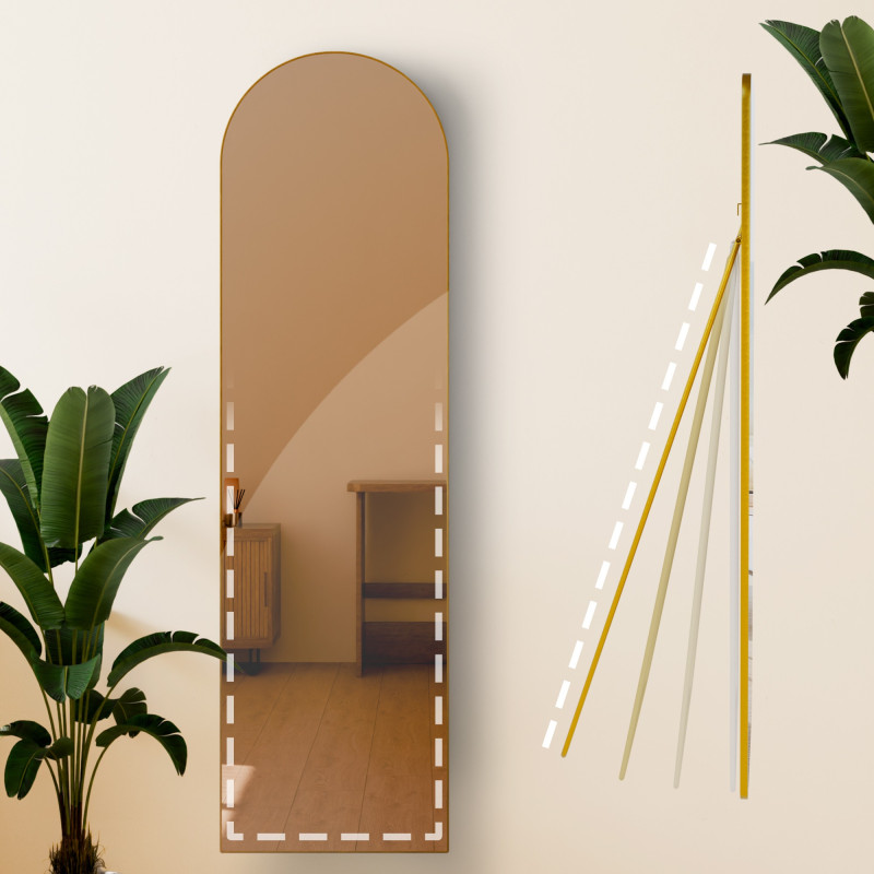 Miroir Moline 140x40 cm éclat doré