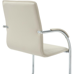 Ensemble de 2 chaises visiteurs Tira en similicuir crème