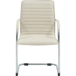 Ensemble de 2 chaises visiteurs Tira en similicuir crème