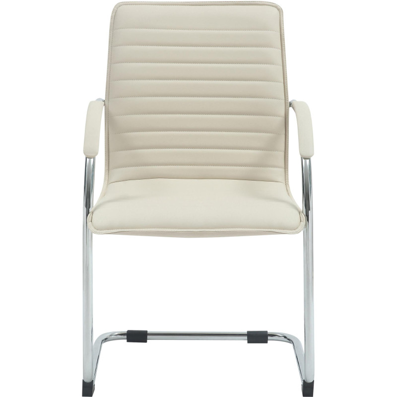 Ensemble de 2 chaises visiteurs Tira en similicuir crème