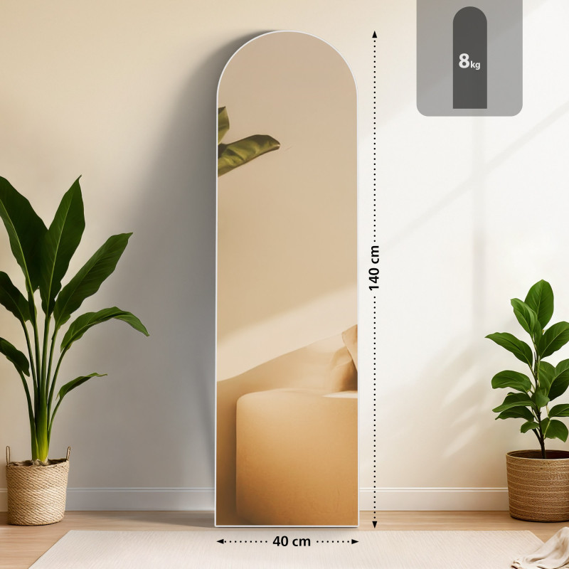Miroir Moline 140x40 cm blanc mat