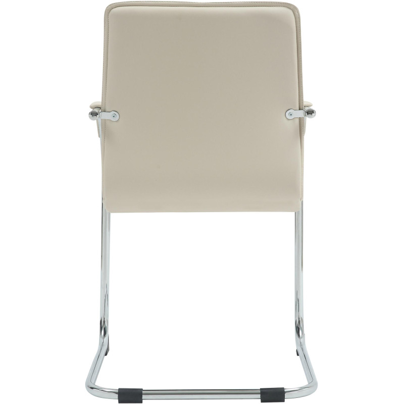 Ensemble de 2 chaises visiteurs Tira en similicuir crème