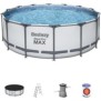 Kit Piscine hors sol tubulaire BESTWAY Steel Pro Max™ - 427 x 122 cm - Ronde (Avec un filtre a cartouche, une bвche et une échel