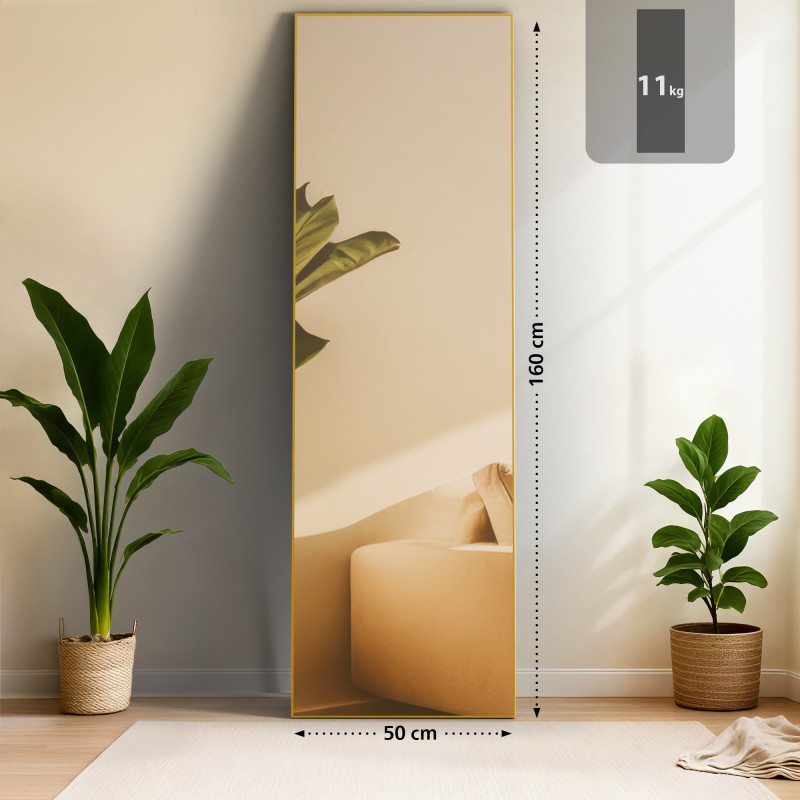 Miroir Benicia 160x50 cm éclat doré