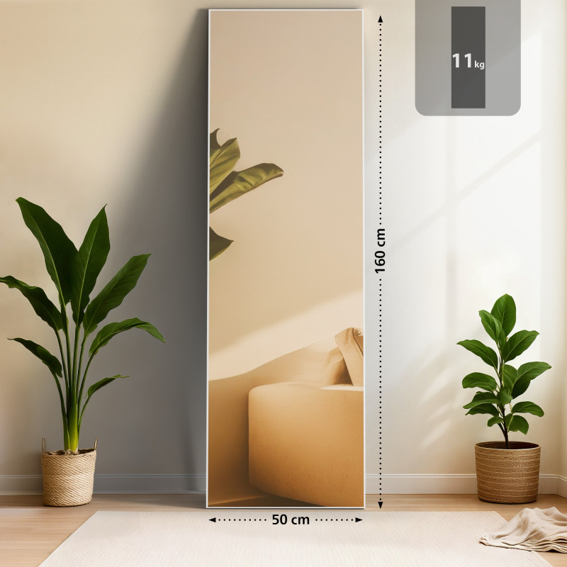 Miroir Benicia 160x50 cm blanc mat