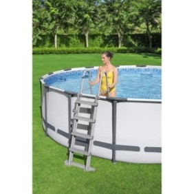 Kit Piscine hors sol tubulaire BESTWAY Steel Pro Max™ - 427 x 122 cm - Ronde (Avec un filtre a cartouche, une bвche et une échel