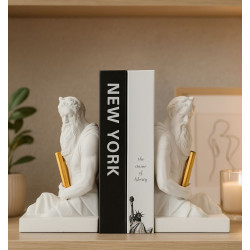 Serre-livres Poséidon – ensemble 2 pièces déco moderne – 25,5 x 15 x 22,3 cm