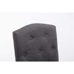 Tabouret de bar Louise en tissu antique gris clair foncé