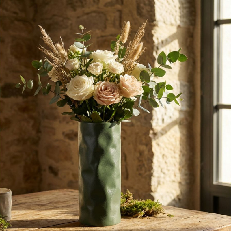 Vase Norimberga – vase contemporain – 12 x 12 x 30 cm (ouverture Ø 11 cm)