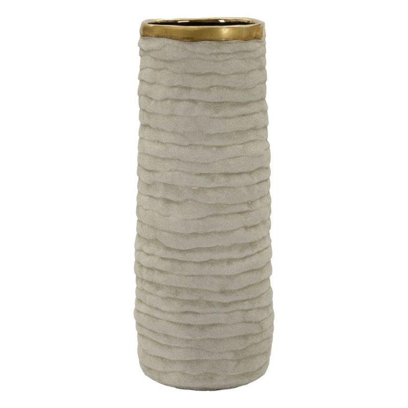Vase ouvert Lima – vase design moderne – Ø 15,5 x 40 cm (ouverture Ø 12 cm)